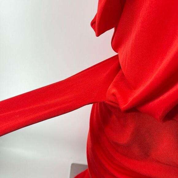 Nina Parker x Macy’s Flame Scarlet Ruched Tie-Front Shirtdress 4X NWT - Picture 9 of 15